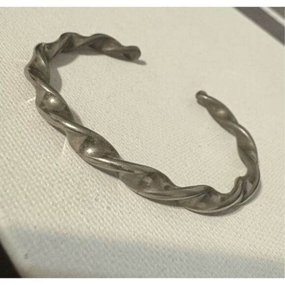 Vintage SterlingSilver Native American Twist Rope Bangle Bracelet Western Navajo - Picture 3 of 6